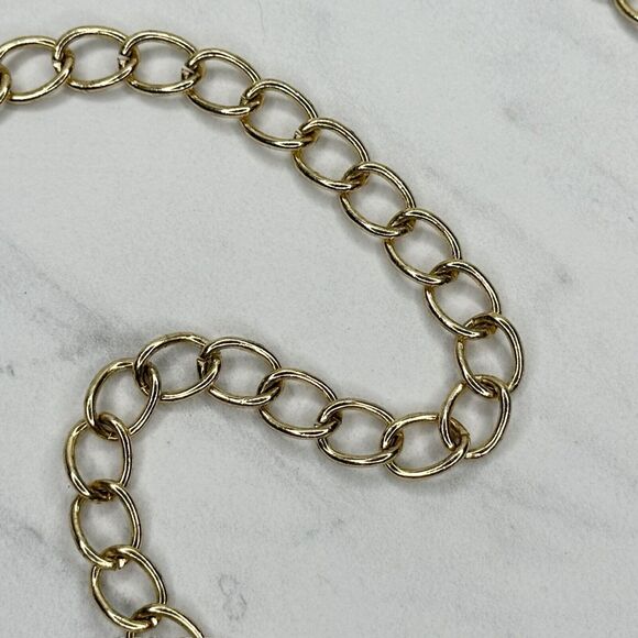 Simple Basic Gold Tone Metal Chain Link Belt Size XS Small S - Picture 8 of 9